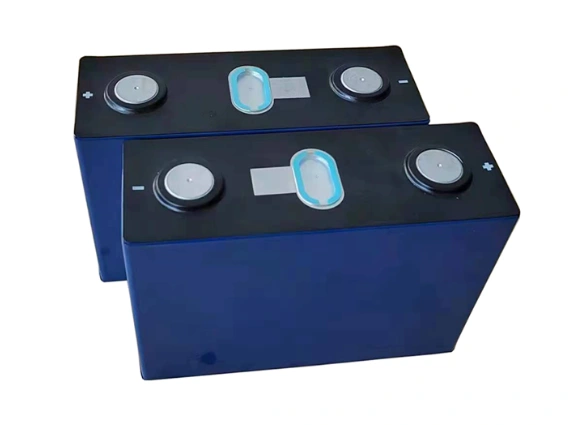 Authentic product photo of two fresh CALB L148N58A Grade A 58Ah NMC prismatic battery cells, highlighting the original blue aluminum shell and precision terminal design for high-density EV applications.