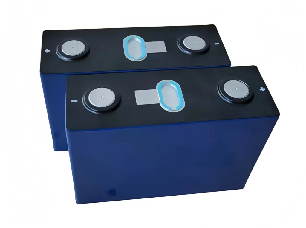 Authentic product photo of fresh CALB L221N147A Grade A 147Ah NMC prismatic battery cells in original blue aluminum shell, showcasing precision terminals and original QR codes for traceability.