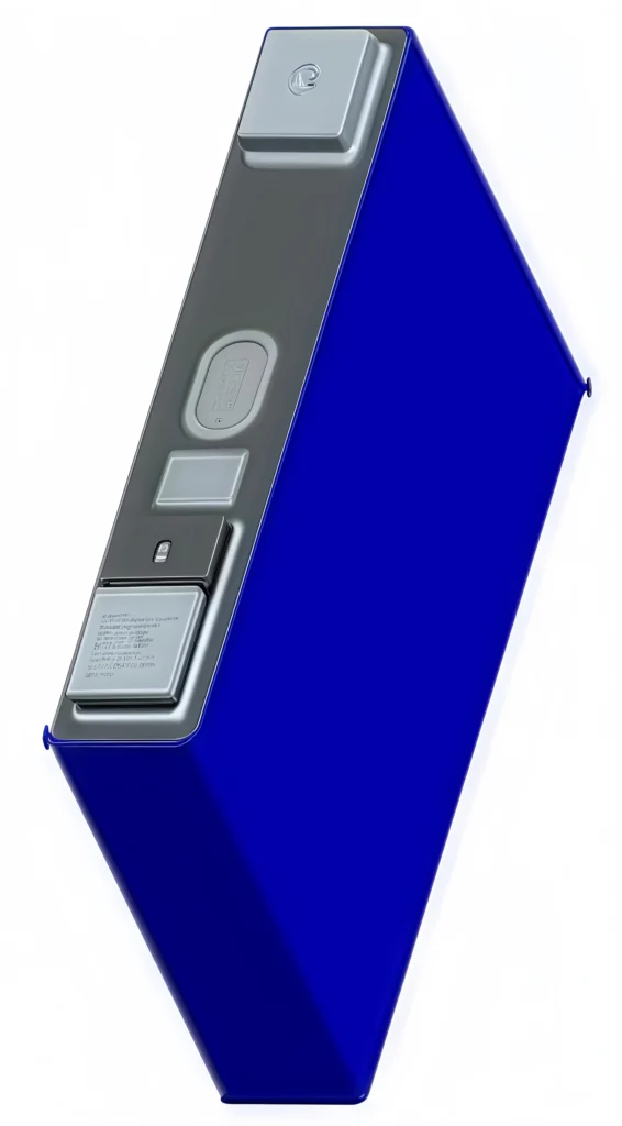 Visual of a blue Grade A CATL 48Ah NCM prismatic battery cell featuring a slim 26mm profile and original factory terminals.
