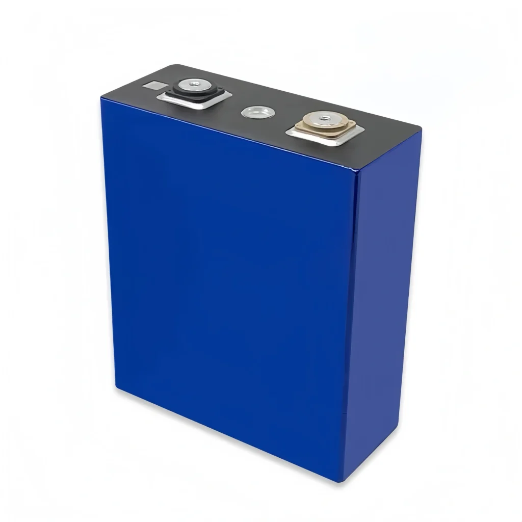 Professional visual of the blue CATL 86Ah FFH3DS LiFePO4 prismatic cell with a specialized low-profile 131mm height design.