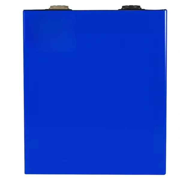 Blue Grade A ETC 135Ah LiFePO4 prismatic battery cell with original factory label and scannable QR code for solar and traction builds.