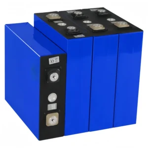 Group of blue Grade A ETC 200Ah LiFePO4 prismatic cells with high-precision terminals and original QR codes for DIY solar storage and RV battery packs.
