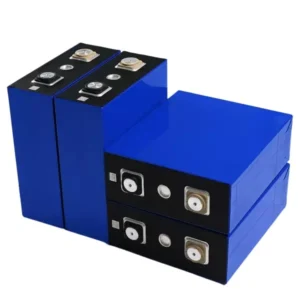 Group of Grade A ETC 277Ah LiFePO4 prismatic cells with laser-welded terminals and scannable QR codes for high-power RV and solar builds.