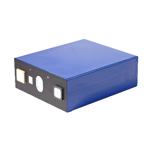 Side view of a blue Grade A Ganfeng GFB prismatic LiFePO4 cell with a compact 133mm height and high-conductivity terminals.