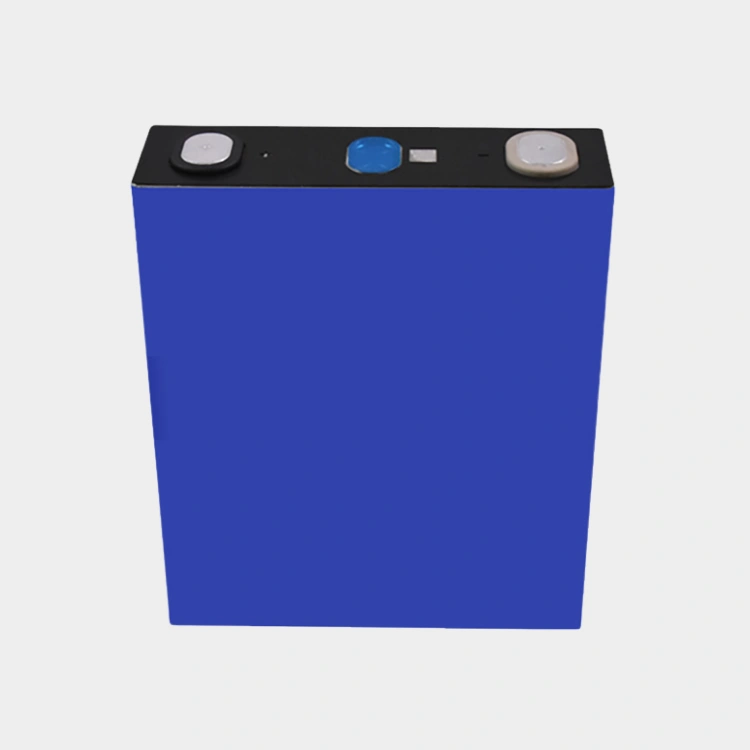 High-quality blue Great Power 100Ah LiFePO4 prismatic cell model GSP34135214F with original factory QR code and slim 34mm profile design.