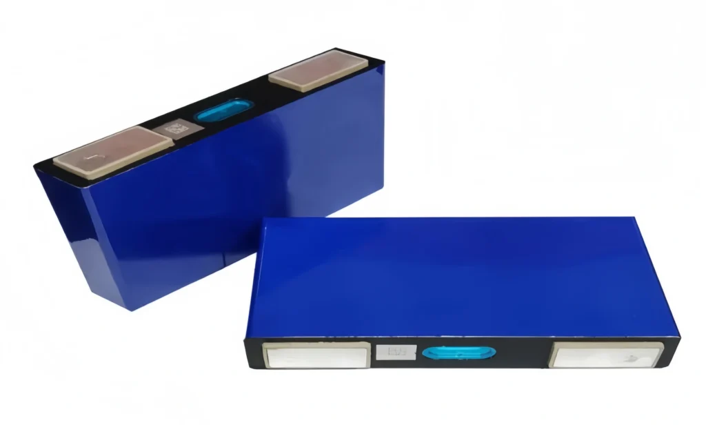 Top and side view of blue Lishen 40Ah LiFePO4 prismatic cells designed for high-current jump starters and electric propulsion.