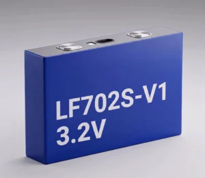 DLCPO factory-direct built-to-order fresh EVE LF702S-V1 702Ah prismatic LiFePO4 battery cell showcasing terminal alignment and dual protective safety vents for large utilityESS projects.